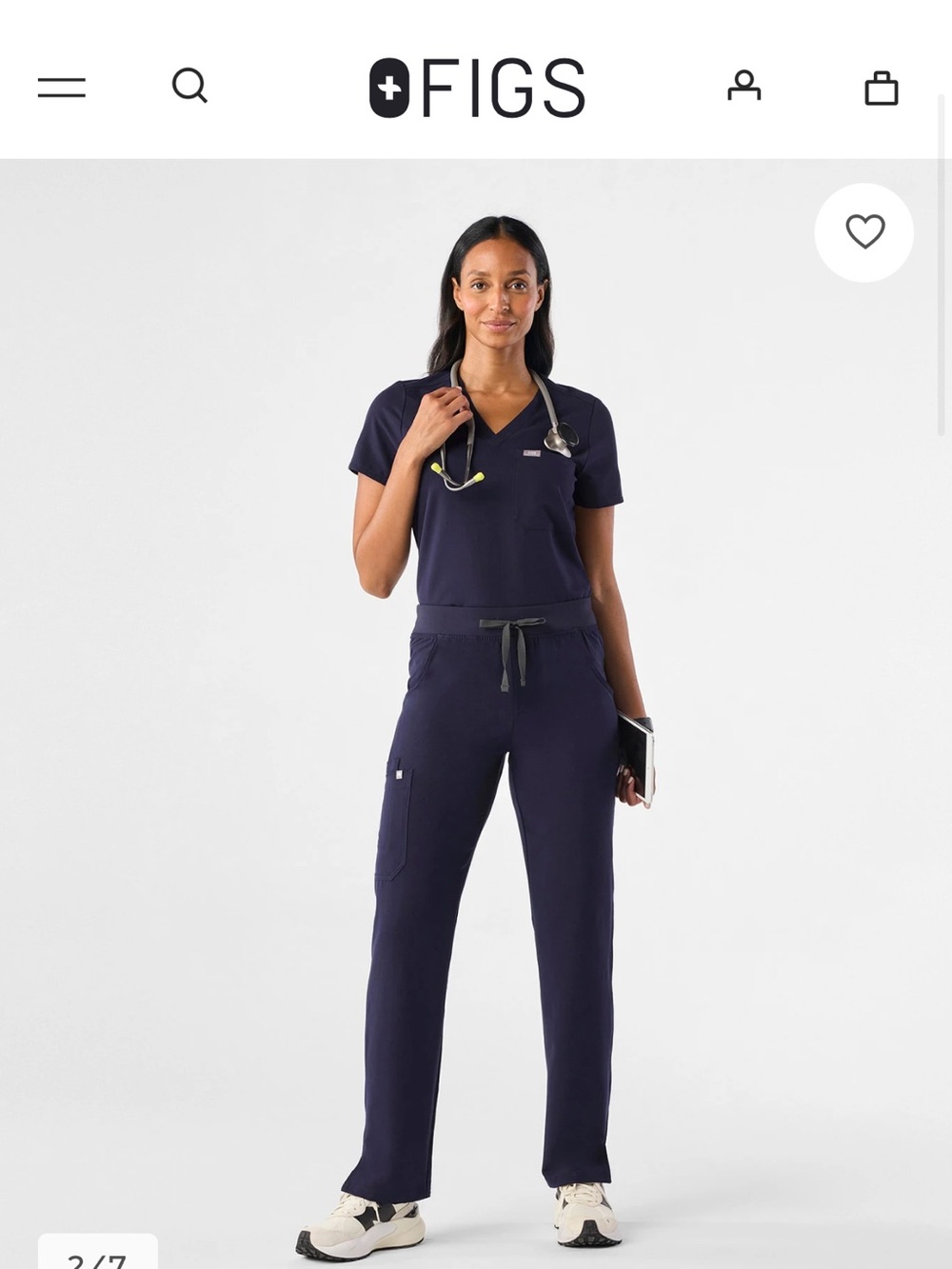 Figs Kade Women's Straight Leg Scrub Pants in Navy